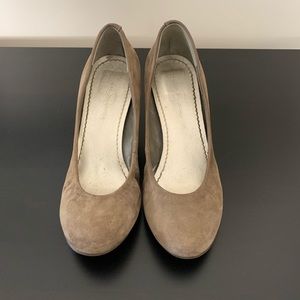 Jessica Simpson Suede Stacked Wood Wedges